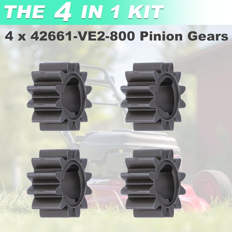 Adefol 4 Pack 42661-VE2-800 Pinion Gear - 12 Teeth Drive Gear for Honda HRM215 HRB215 HRS216 Lawn Mower, 12T Pinion Gear Lawn Mower Parts Fits HRB216K4 HRB216K5 Models Replace 42661-VE2-800 - Image 5